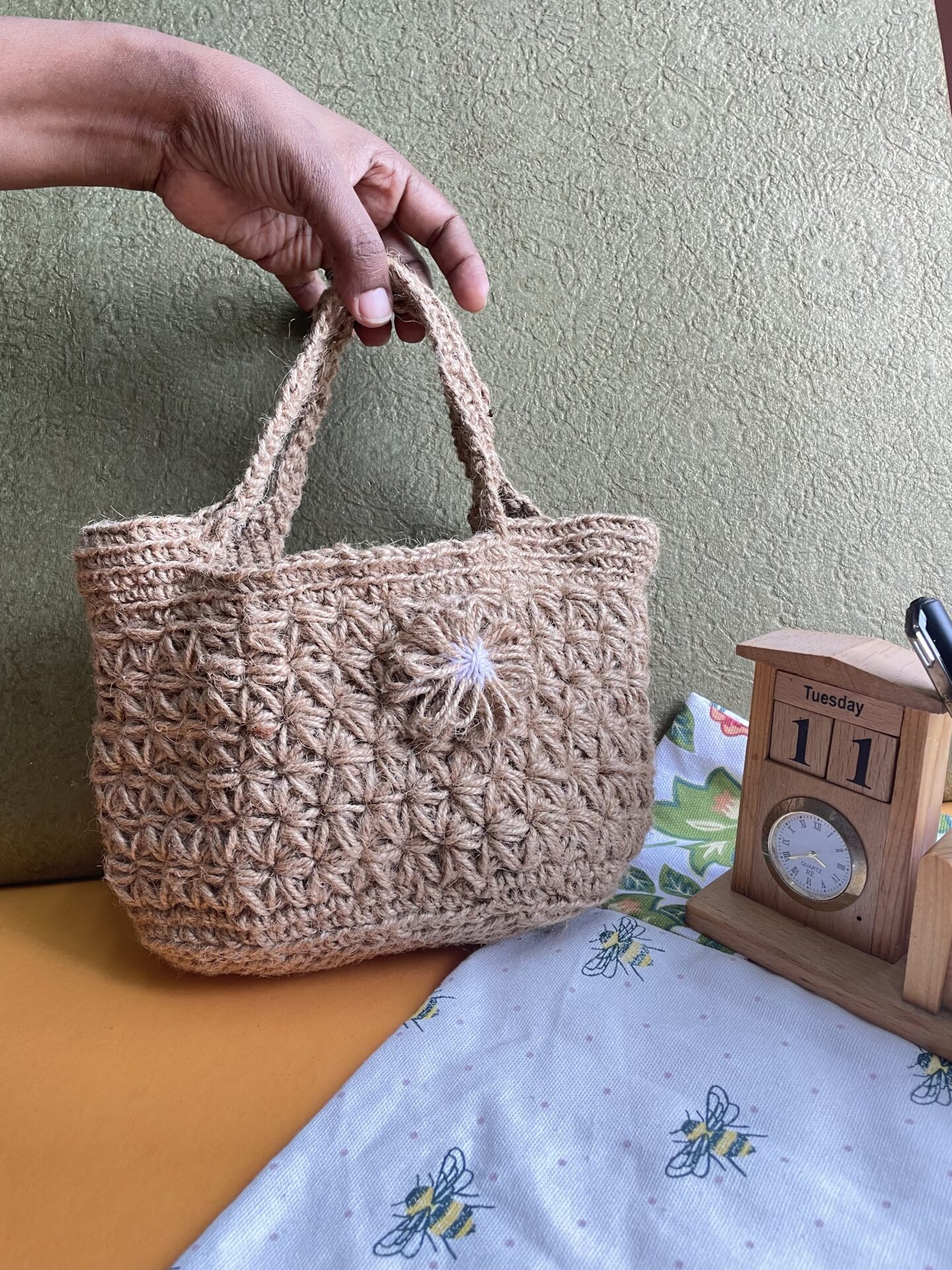 Crochet Jute bag - AuthIndia