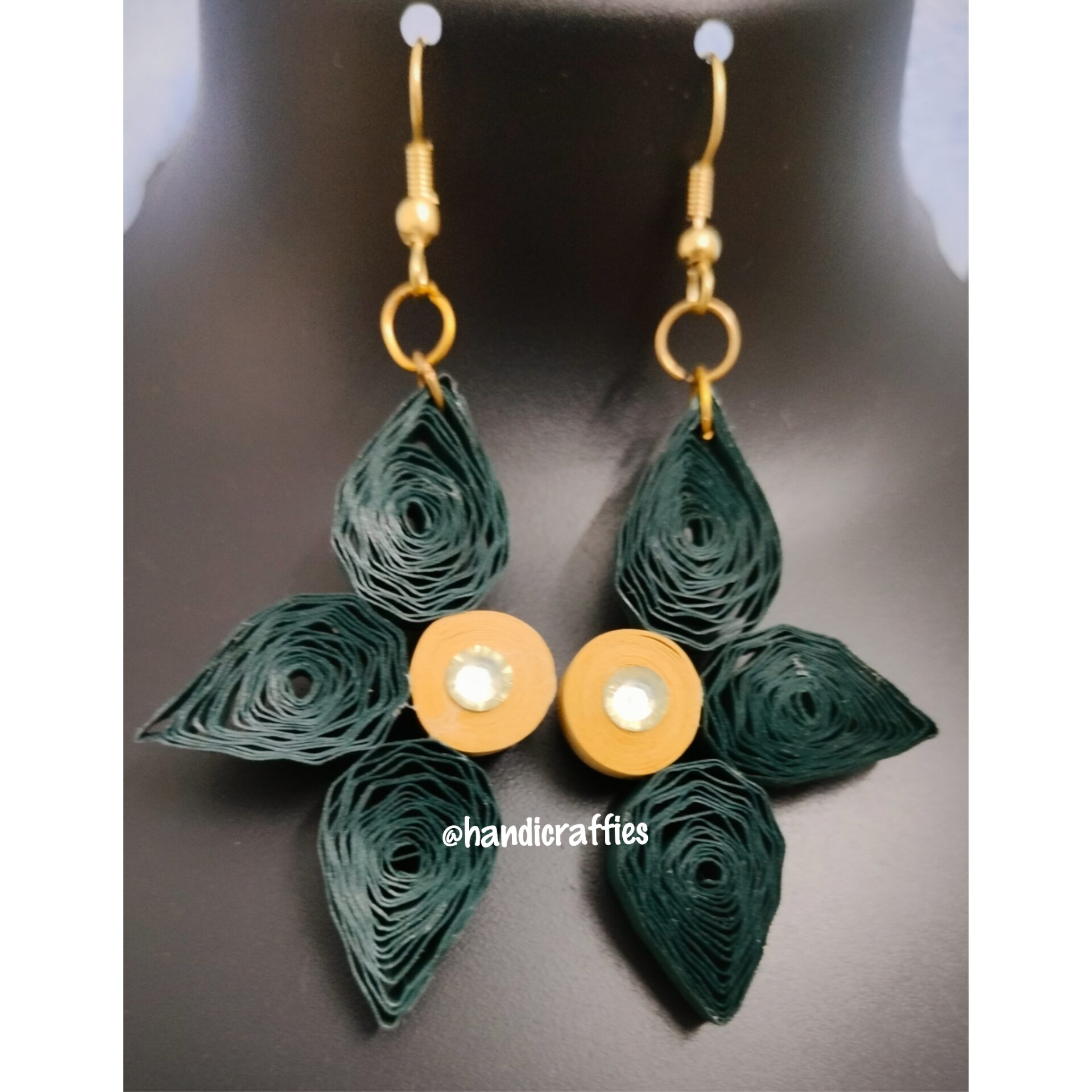 Buy Quilling Jhumka, Blue Green Jhumka, Quilling earrings, Handcrafted  Jhumka, Peacock design earrings, Dangle Earrings at Amazon.in