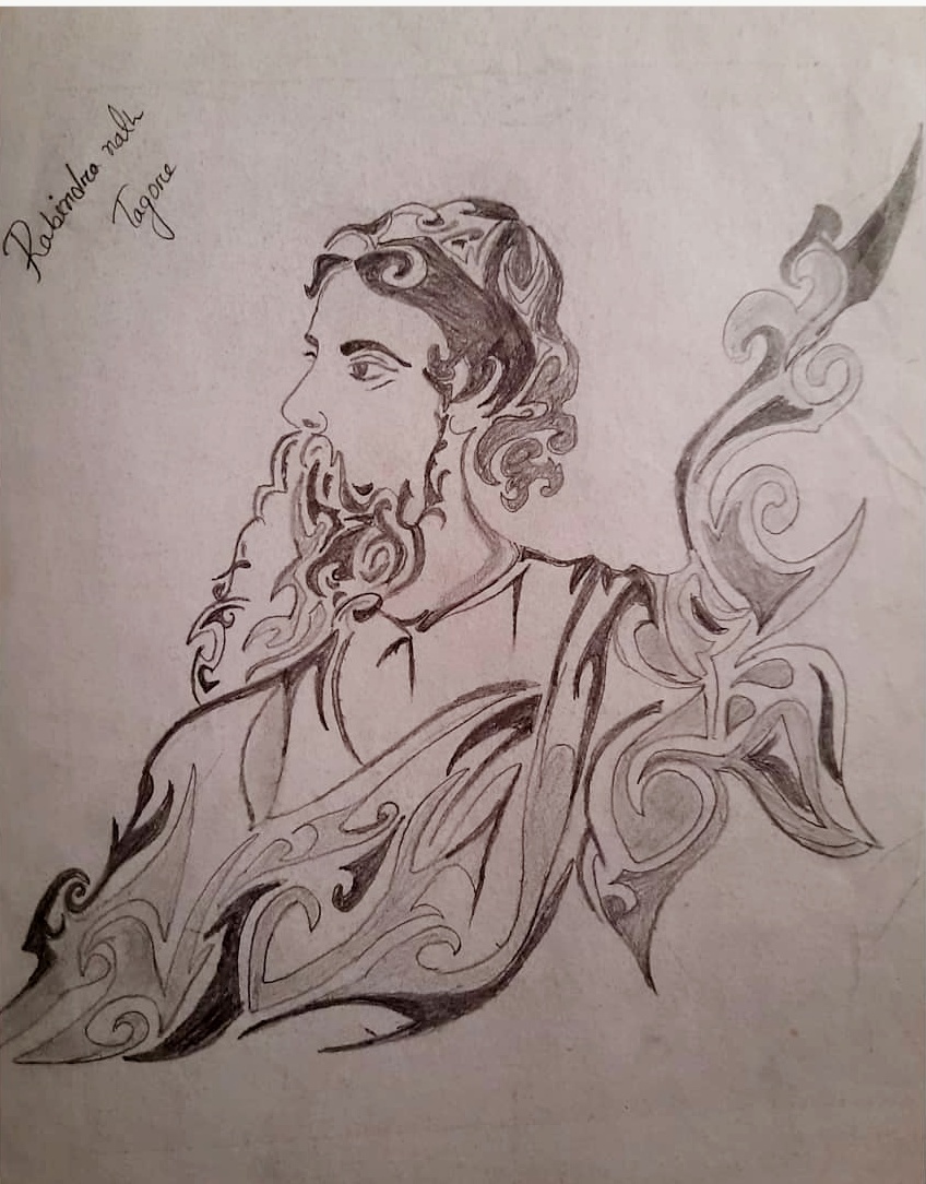 drawing of Rabindranath Tagore for kids • ShareChat Photos and Videos-saigonsouth.com.vn