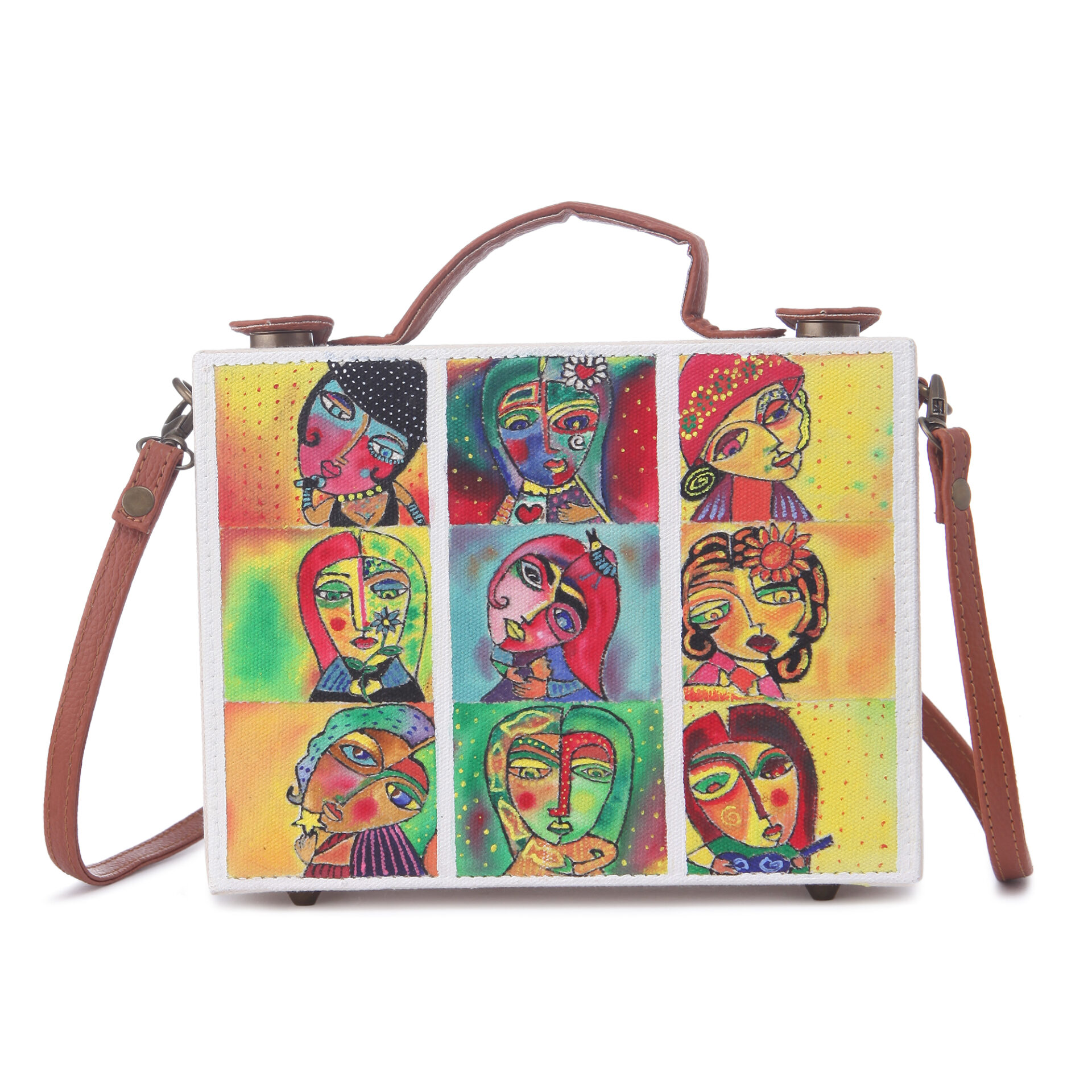 Abstract Hand-Painted Sling Bag for women